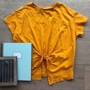 Zara girls collection amber yellow shirt knotted